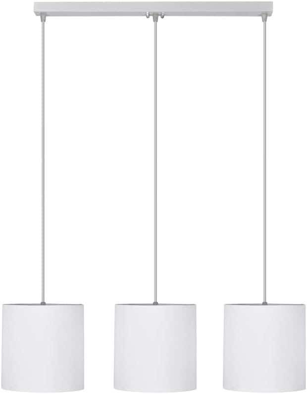Metal Pendant, 3 Bulbs, 80×30 cm - White