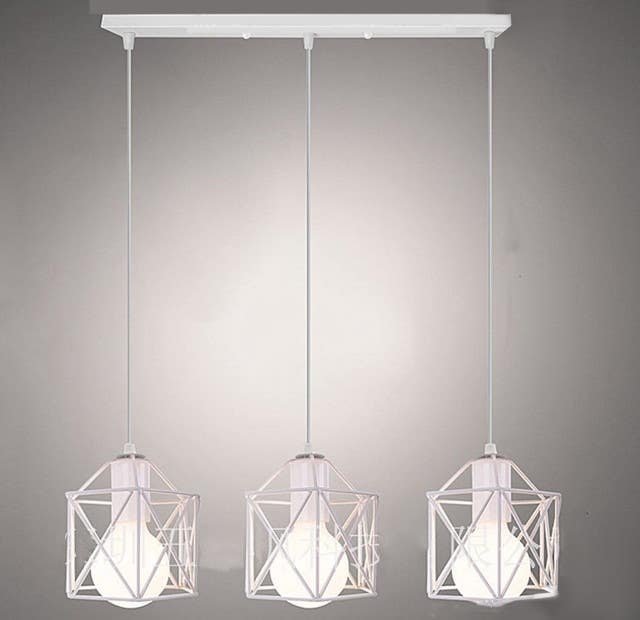 Modern Triple Chandelier, 75x30x20 cm - White