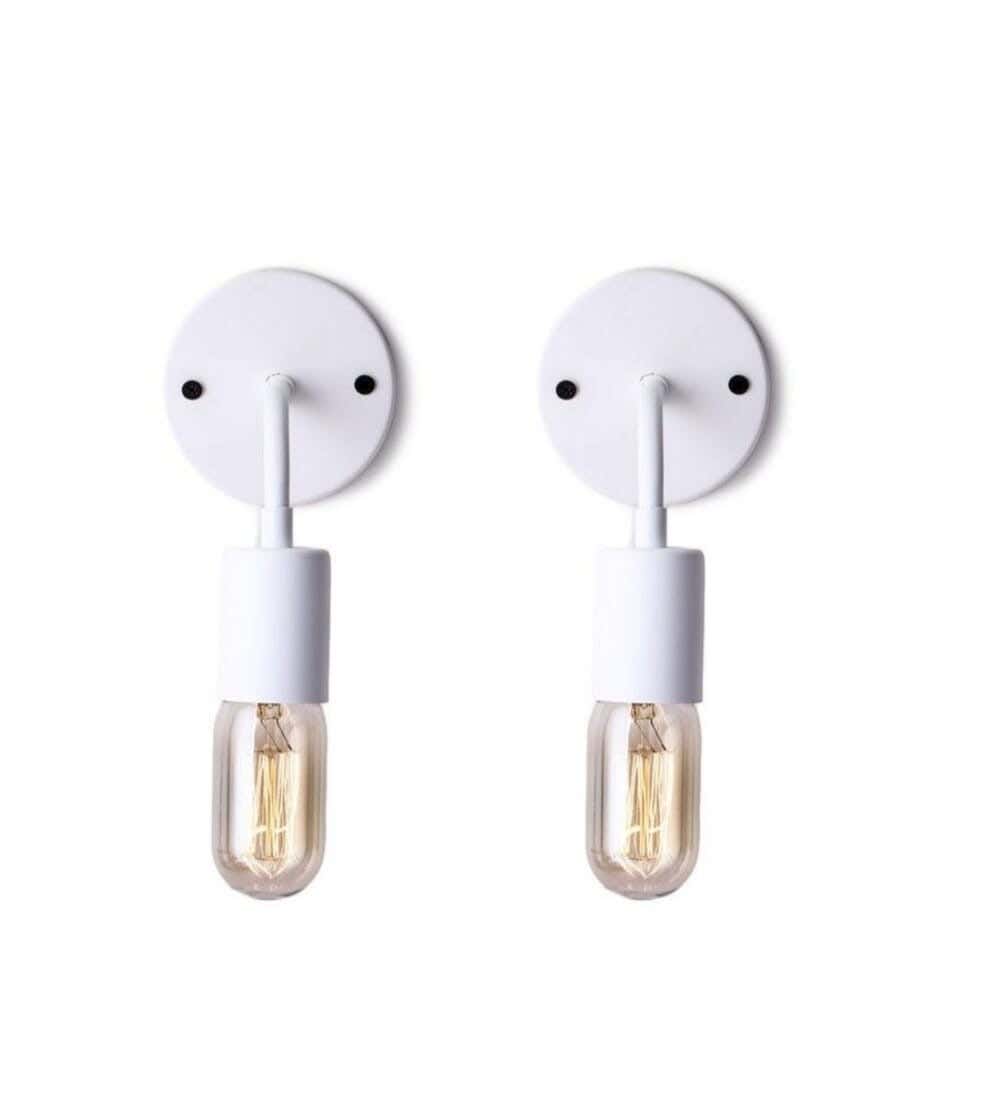 Wall Lighting Set, 2 Pieces, Metal, 15×12 cm - White