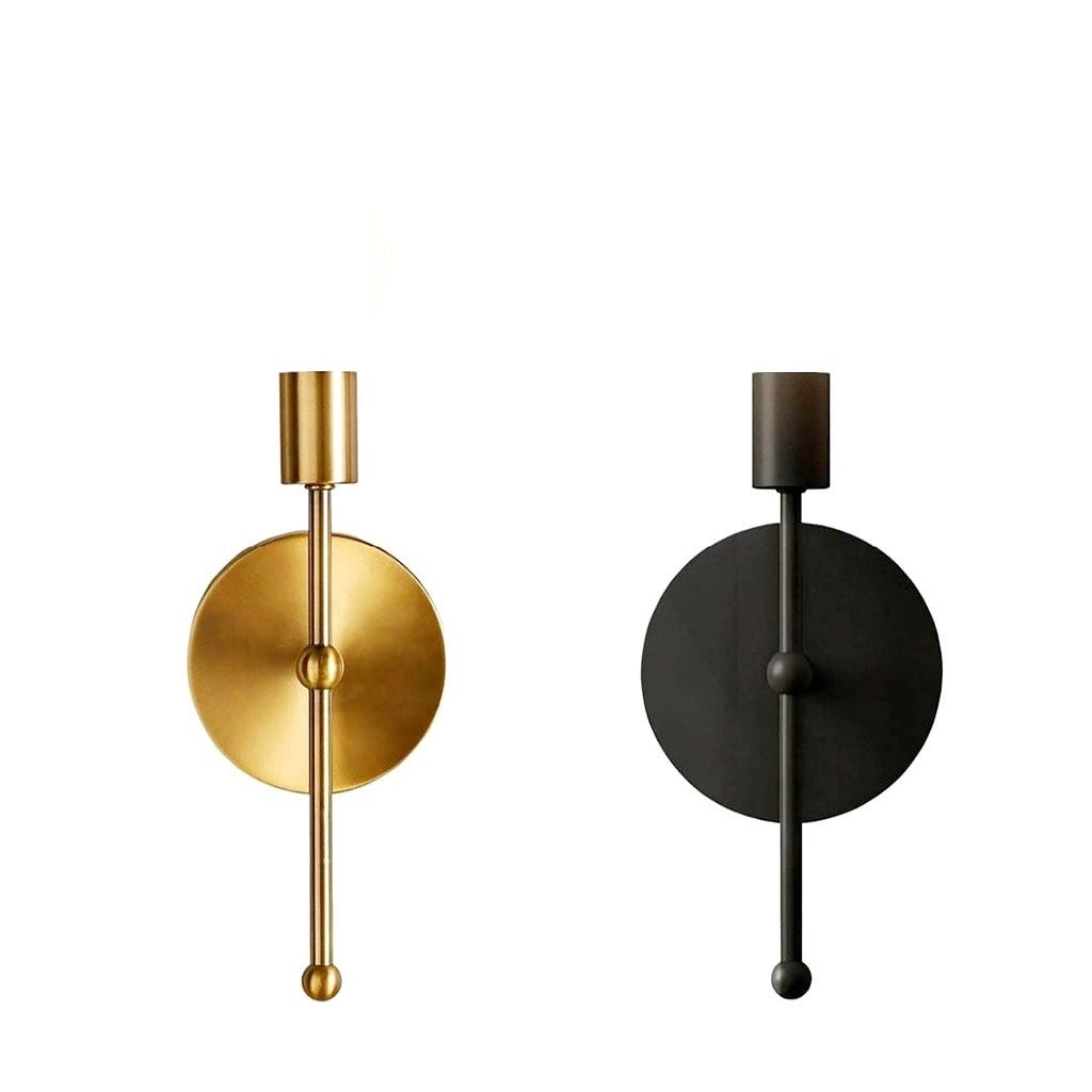 Metal Wall Light Hanging Set, 2 pieces,25×12 cm - Black Gold