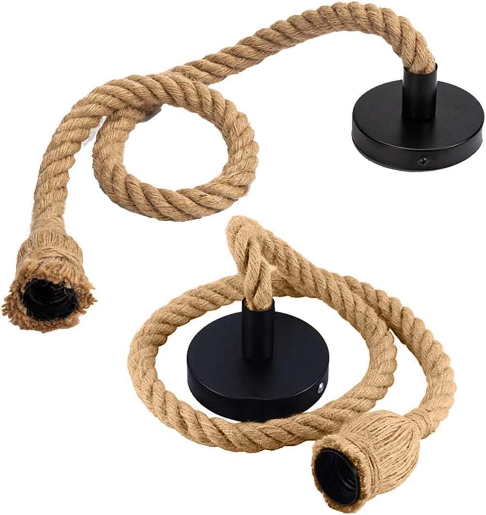 Set of 2 modern ceiling pendants, metal, 65x10 cm - Black Beige