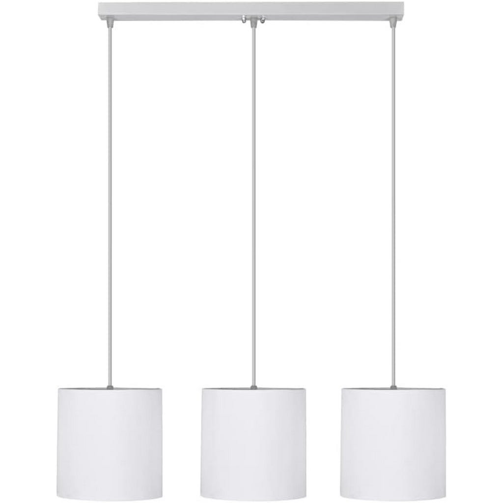 Metal Ceiling Pendant, 3 Bulbs,75×30 cm - White
