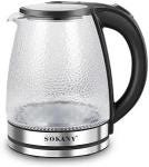 Sokany Electric Water Kettle, Glass, 1500 Watts, SK-09087 - Transparent Blue