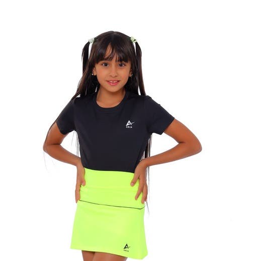 Anja Polyester Sport Skirts, For Girls - Neon Green
