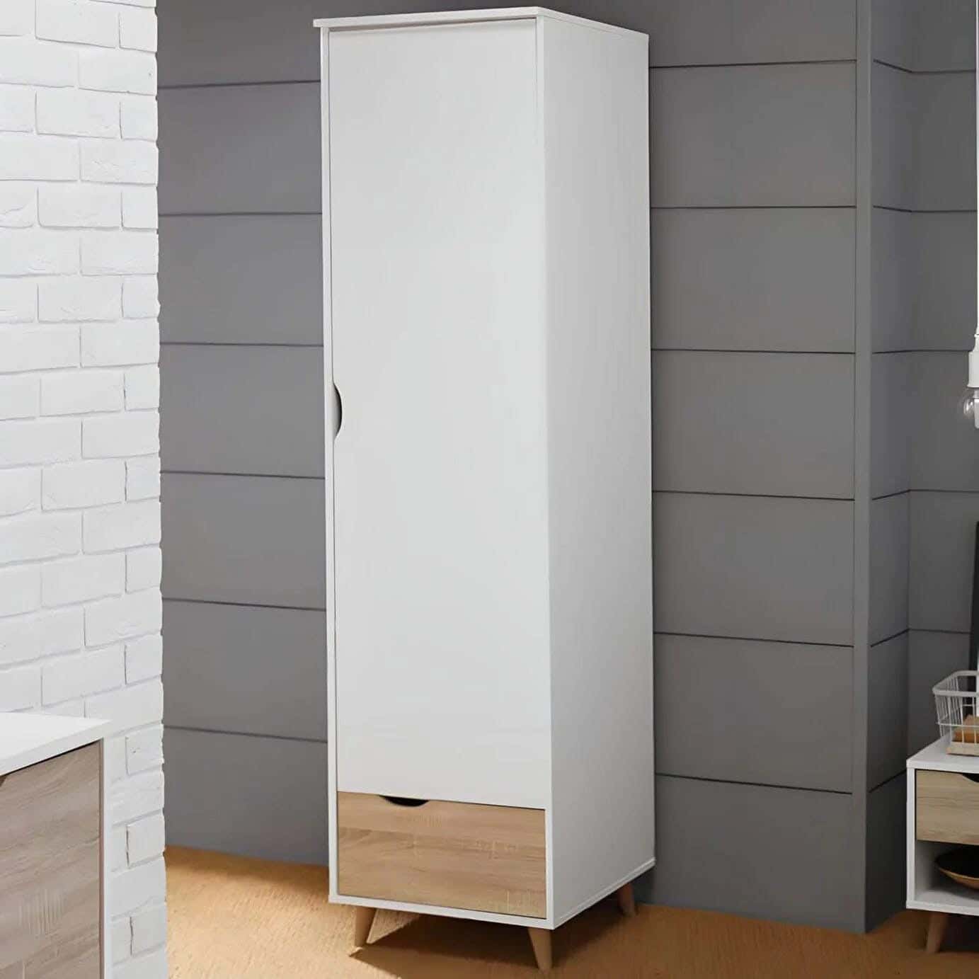 Spanish MDF wardrobe, 180 x 60 x 50 cm - white