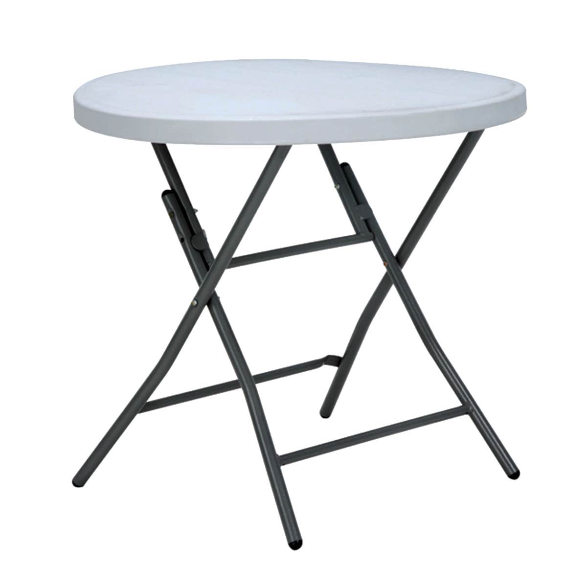 Folding metal table, 80 x 80 x 74 cm - Light Grey
