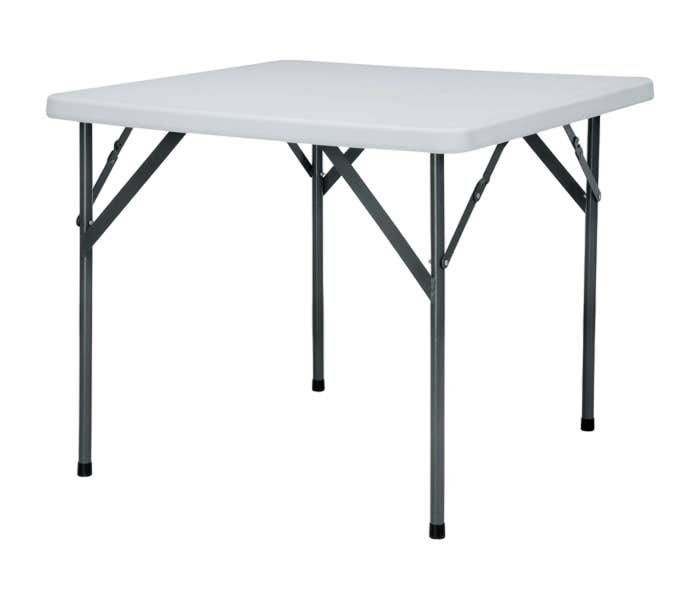 Folding metal table, 86 x 86 x 74 cm - Light Grey