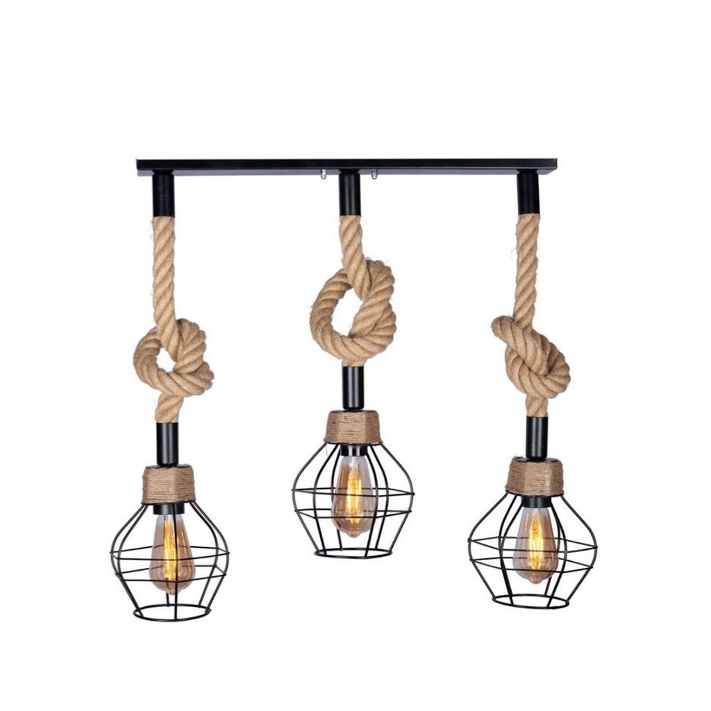 Metal Ceiling Pendant, 3 Bulbs,75×50 cm - Multicolor