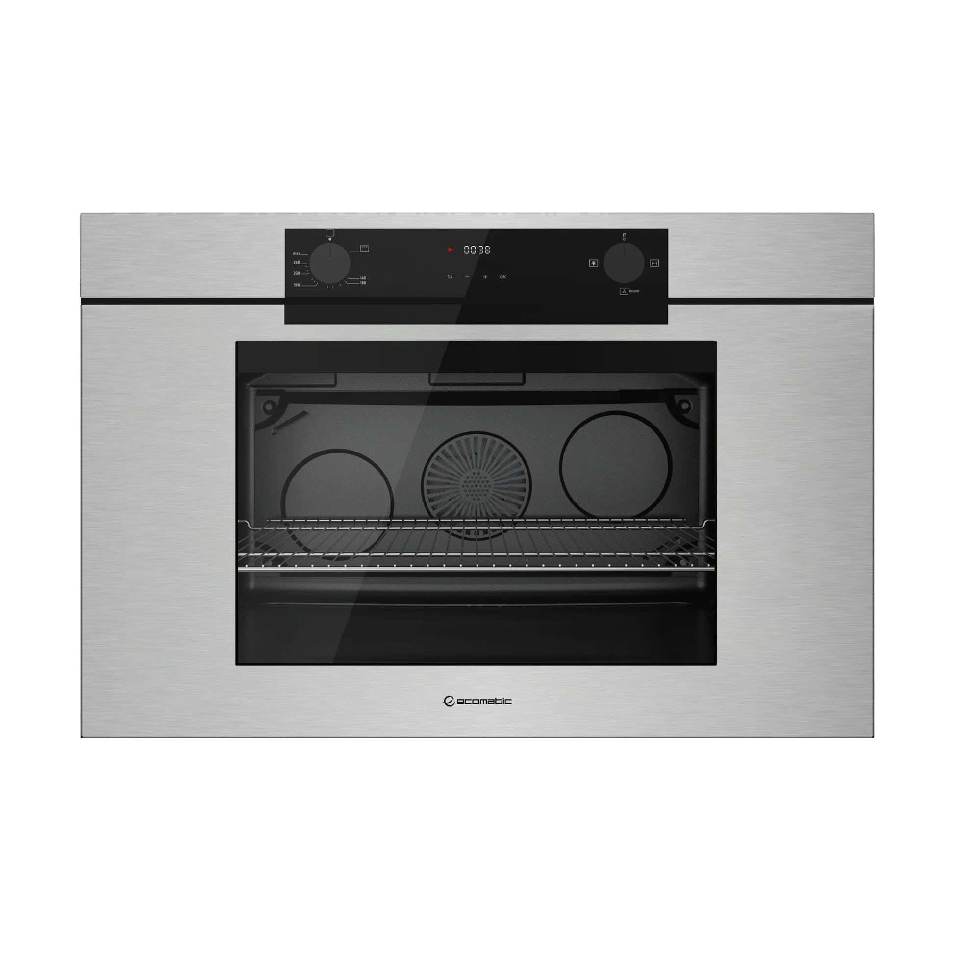 Ecomatic, XXL - G9604PROXX, Built-in Gas Oven, 90cm, Gas Grill, Stainless Steel, Digital, Touch, Fan, 120L - Silver