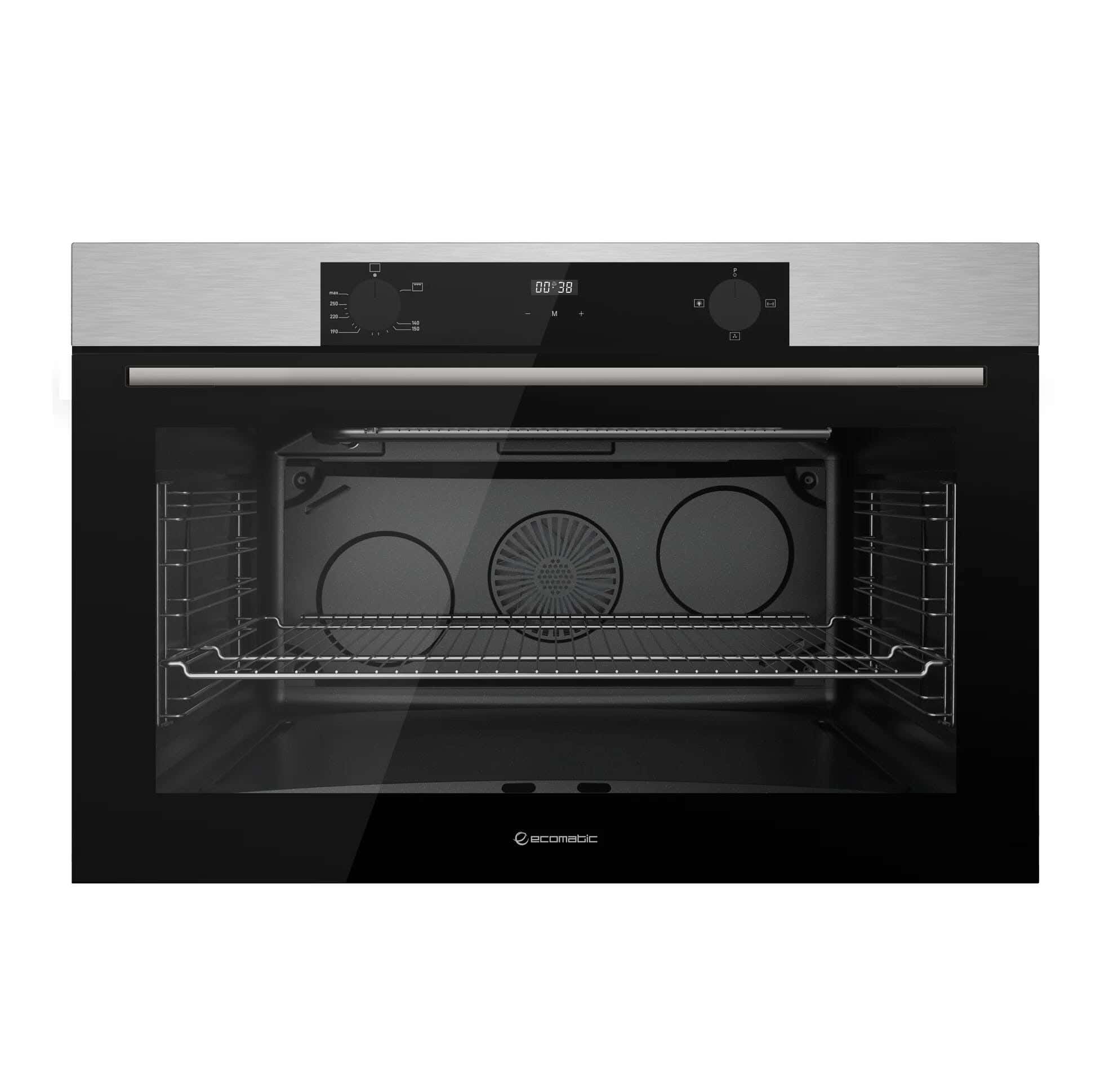 Ecomatic, XXL - G9604TDX, Built-in Gas Oven, 90cm, Gas Grill, Stainless Steel, Digital, Touch, Fan, 120L - Silver