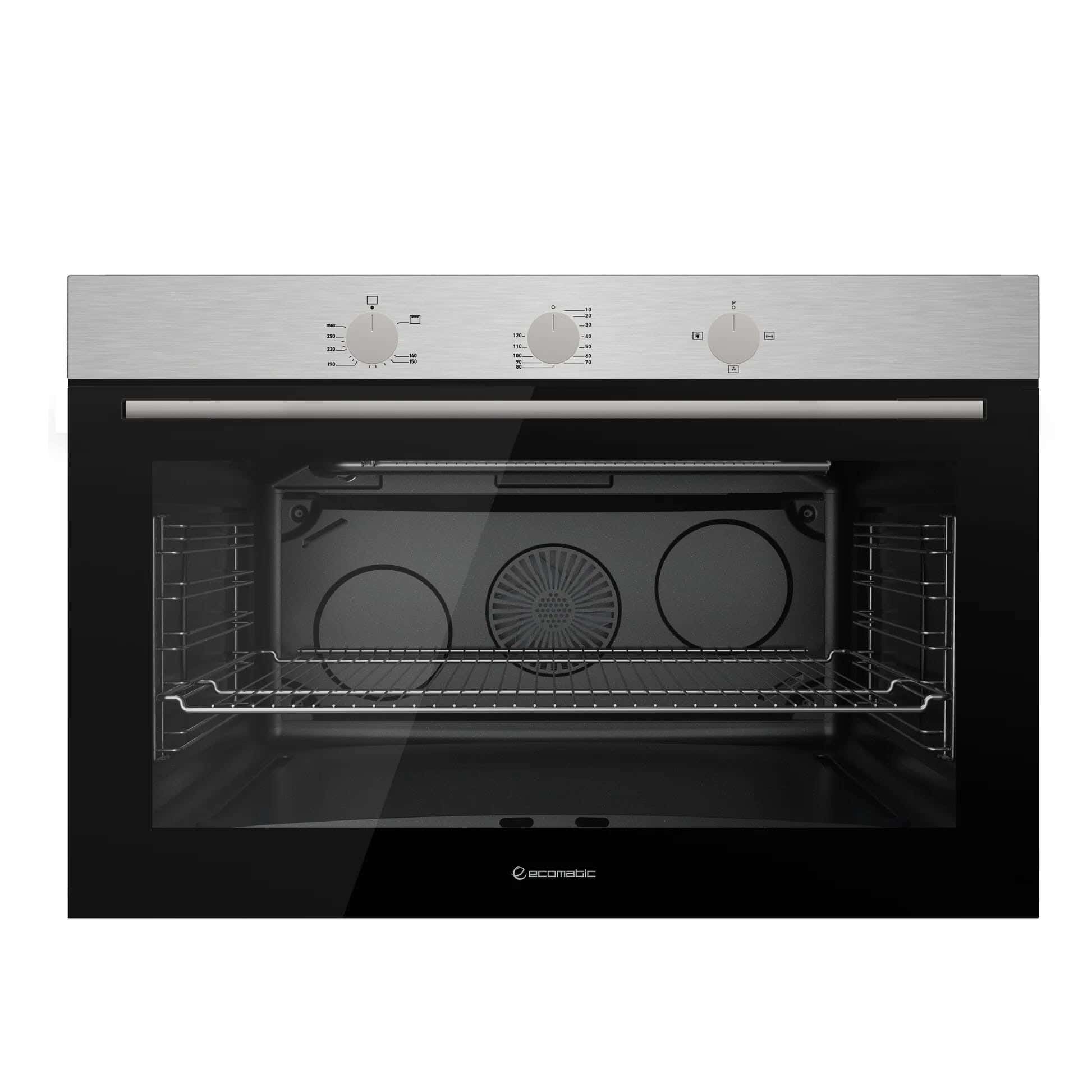 Ecomatic, XXL - G9604T, Built-in Gas Oven, 90cm, Gas Grill, Stainless Steel, Fan, 120L - Silver