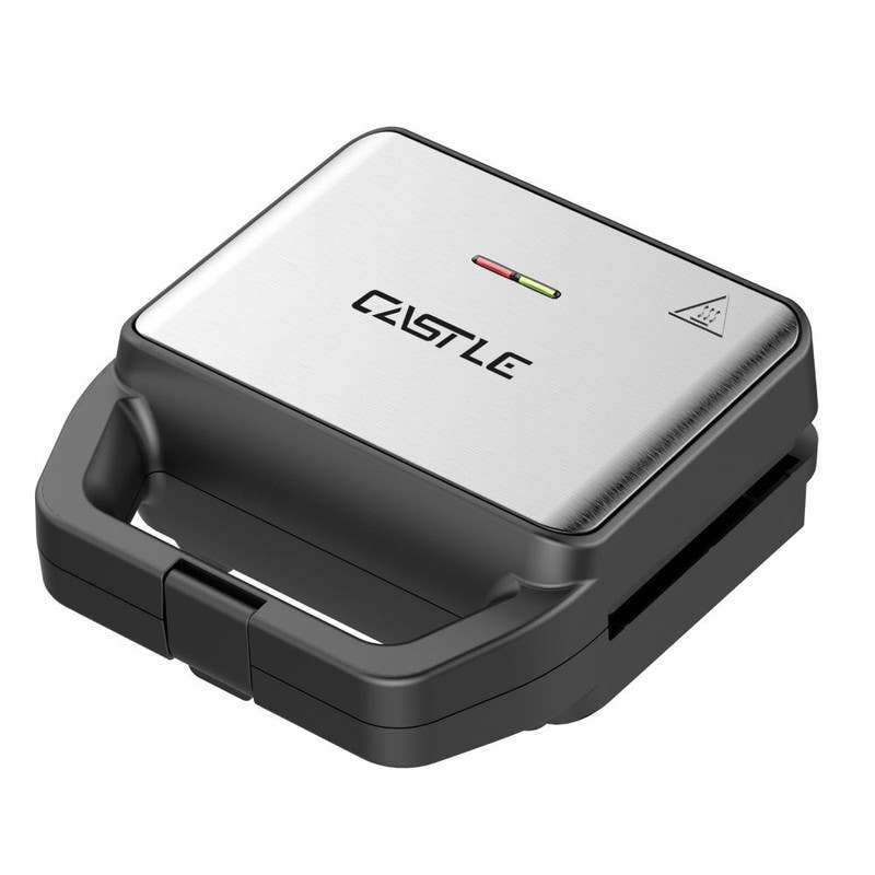 Castle Multi-Purpose Sandwich, Waffle Maker & Grill, 800W, 3 Interchangeable Plates, SMC-2350 - Black Silver