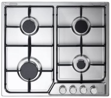 Elba Enf60-444 Xd Built In Stove, 58 Cm, 4 Burners - Silver