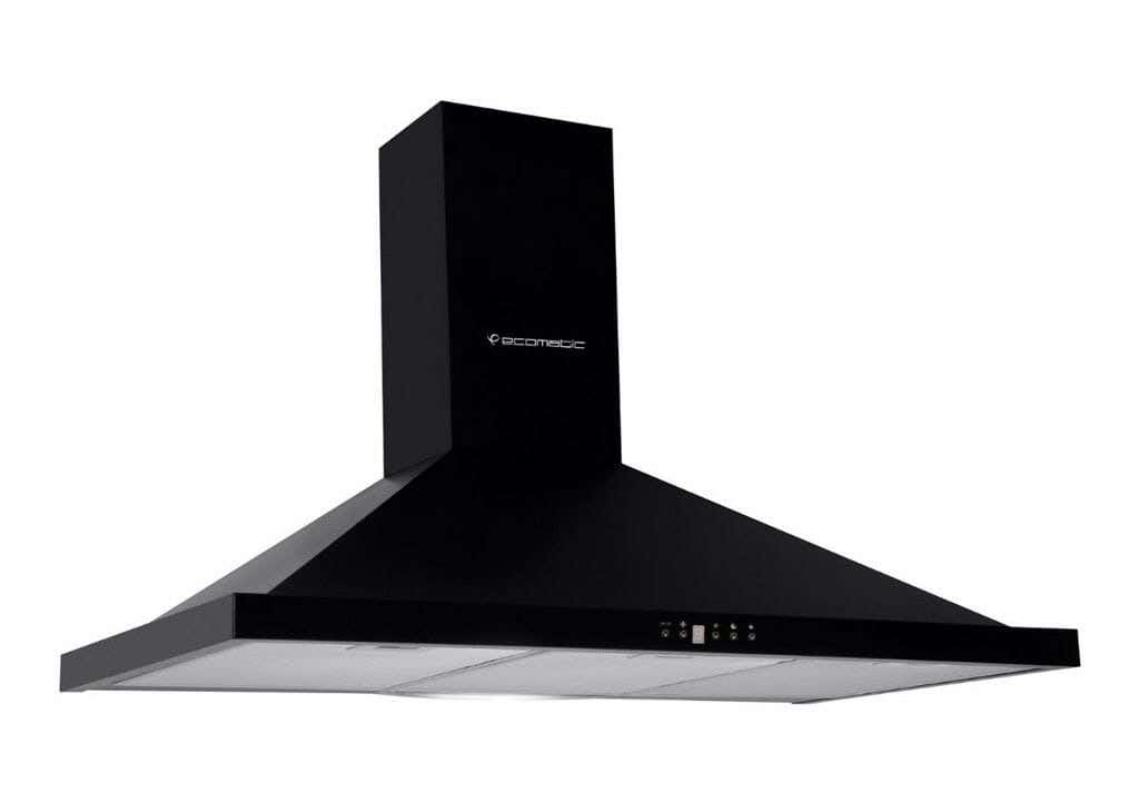 Ecomatic H96Bkb Built-In Hood, 3 Speeds, 90 Cm - Black