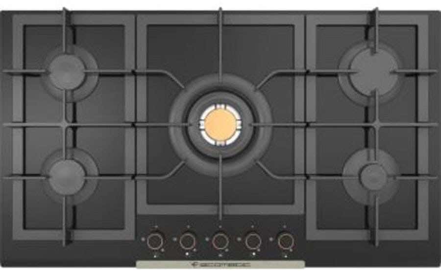Ecomatic S937Xlc Built-In Gas Cooker, 5 Burners, 92 Cm - Black
