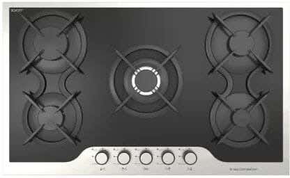 Ecomatic S917Idc Built-In Gas Cooker, 5 Burners, 90 Cm - Black Silver