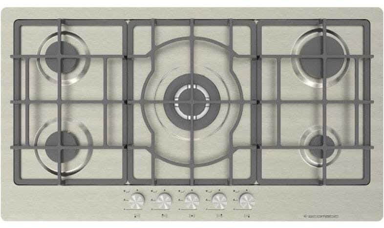Ecomatic S963Xlc Built-In Gas Cooker, 5 Burners, 92 Cm - Silver