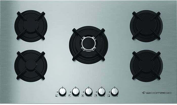 Ecomatic S903Rc Built-In Gas Cooker, 5 Burners, 90 Cm - Silver