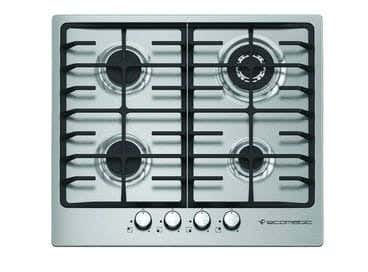 Ecomatic S603C Built-In Gas Cooker, 4 Burners, 60 Cm, - Silver