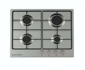 Ecomatic S603Bs Built-In Gas Cooker, 4 Burners, 60 Cm - Silver