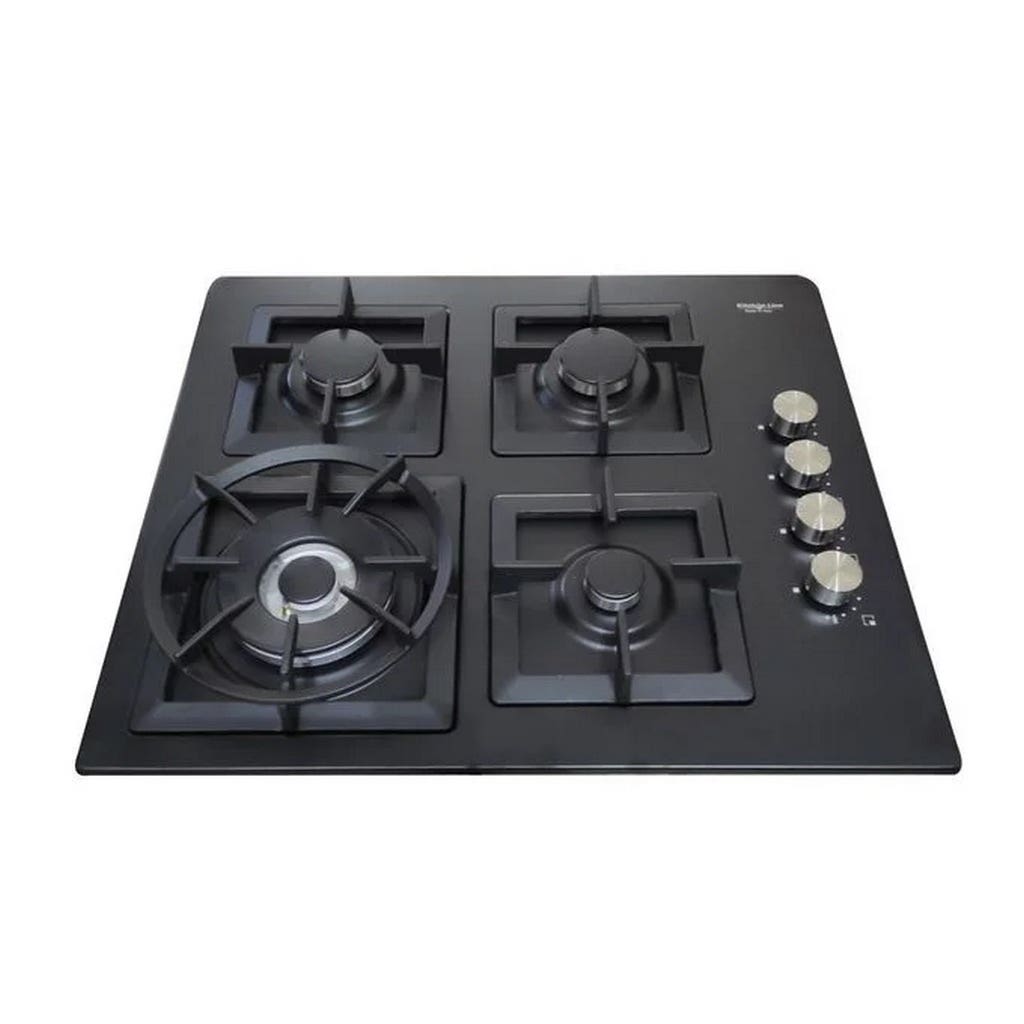 Purity J4014BK Built In Hob Gas, 4 Burners, 60Cm - Black