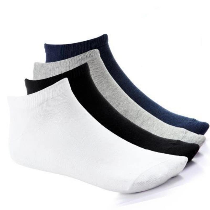Unisex Cotton Socks Set, 4 Pieces, One Size - Multicolor