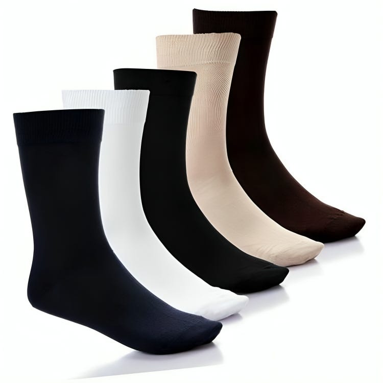 Men's Cotton Socks Set, 5 Pieces, One Size - Multicolor