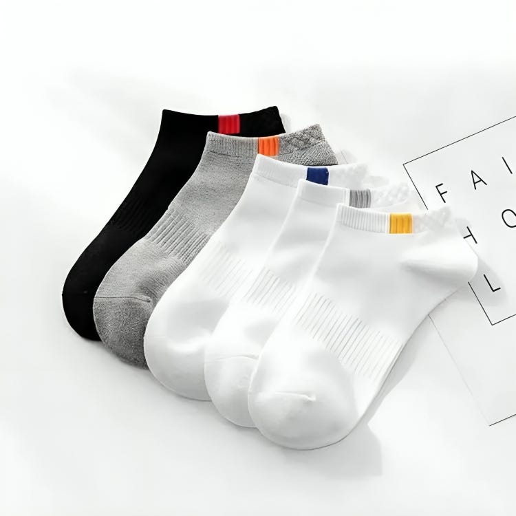 Men's Cotton Socks Set, 5 Pieces, One Size - Multicolor