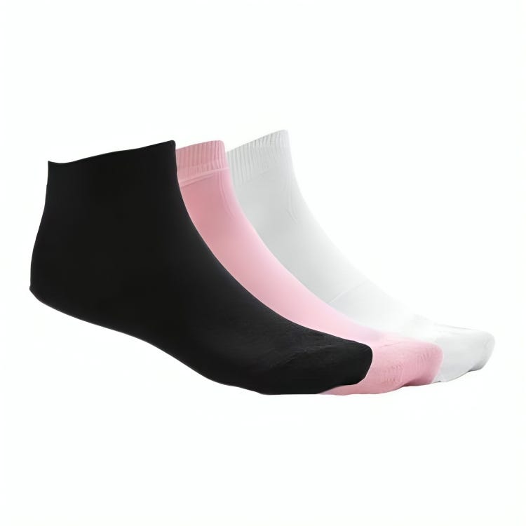 Unisex Cotton Socks Set, 3 Pieces, One Size - Multicolor