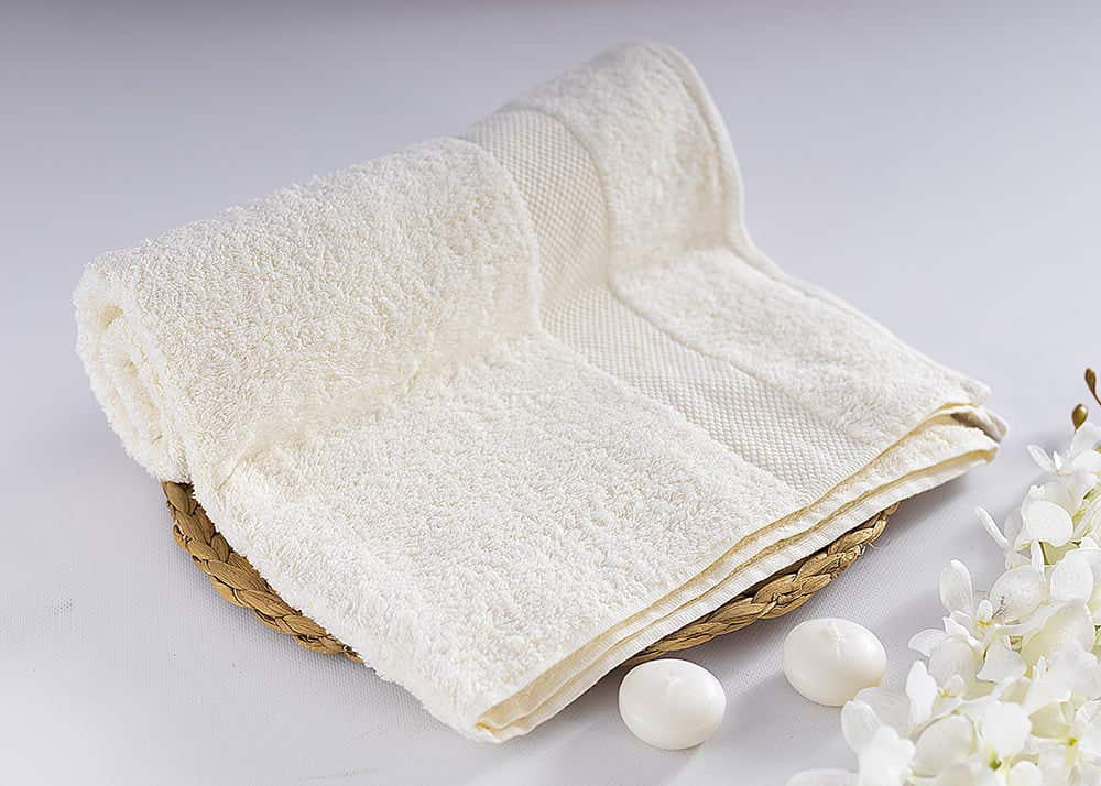 jacquardina Cotton Face Towel, 90×150 cm - Off-White