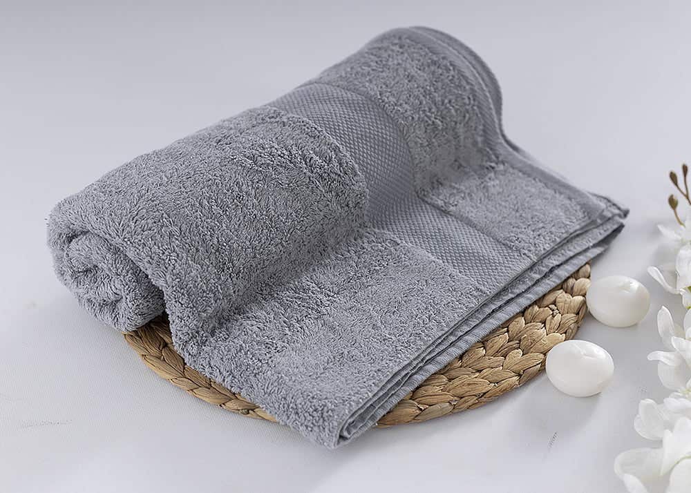 jacquardina Cotton Face Towel, 90×150 cm - Grey