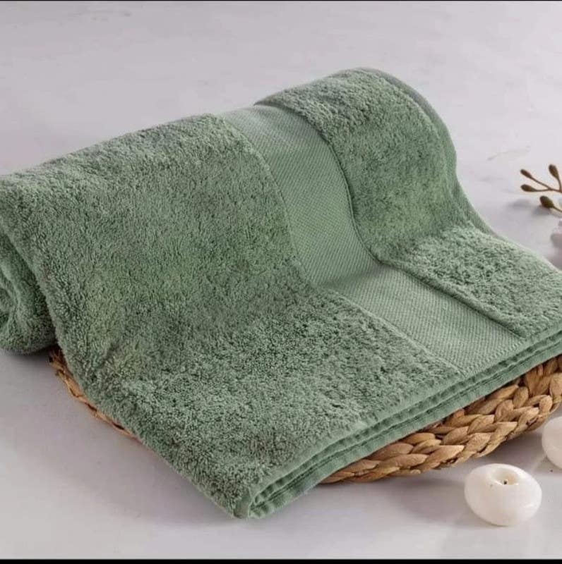 jacquardina Cotton Face Towel, 90×150 cm - Mint Green