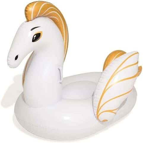 Bestway Winged Horse Swim Ring for Kids, 159×109 cm - White Gold