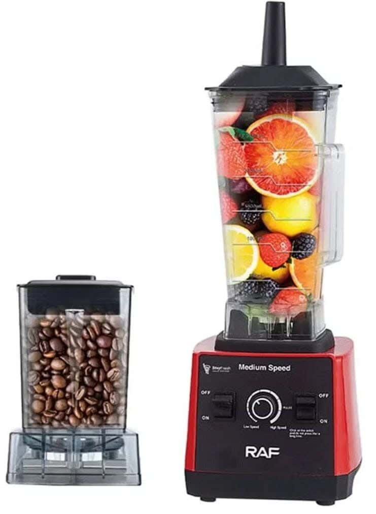 RAF R.2840 Electric Blender And Chopper, 2400 Watt, 2.5 Liter - Black Red