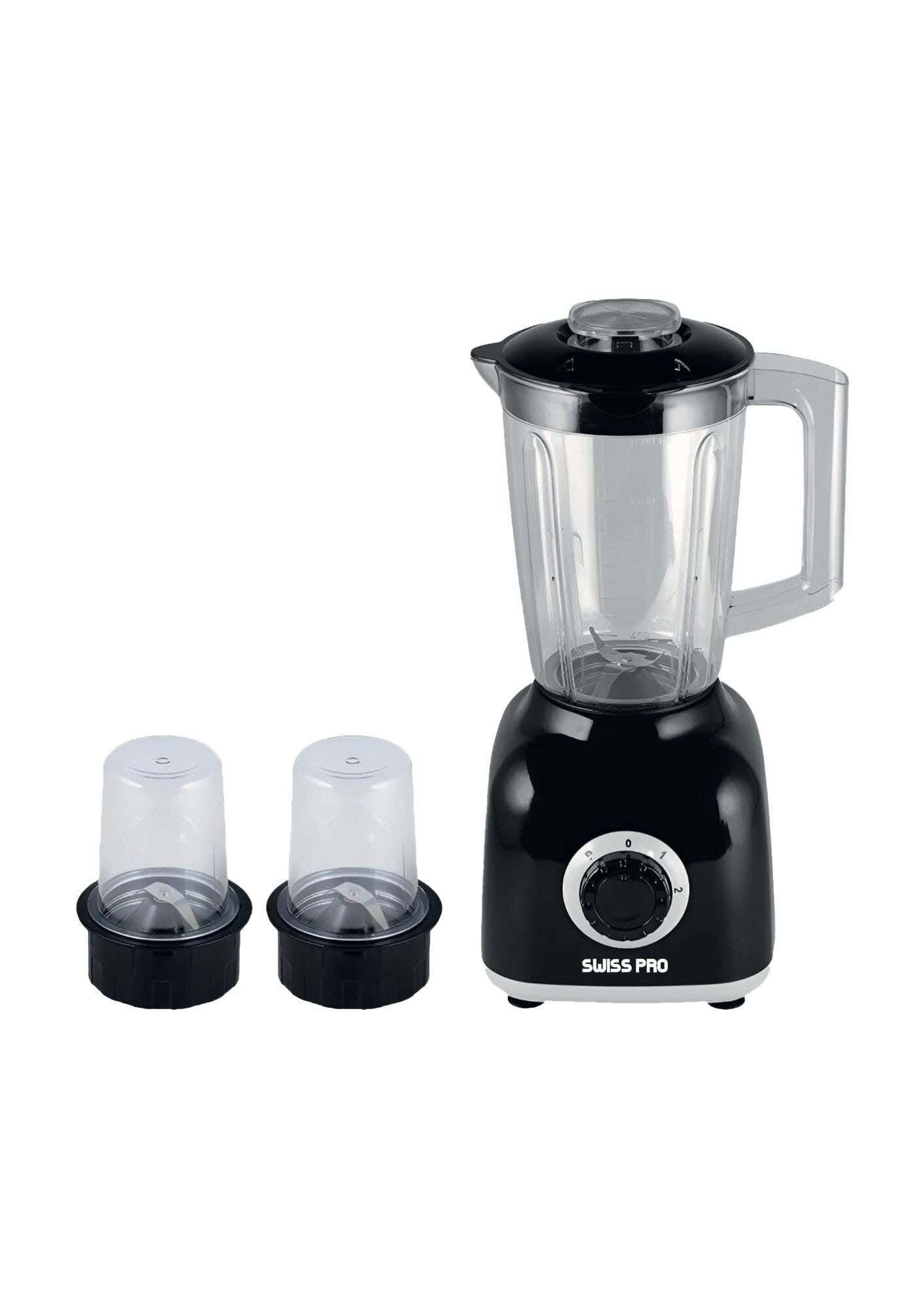 Swiss Pro Blender + 2 Grinders, 1.6 Liter, 600 Watts, SPE-BL600WB - Black