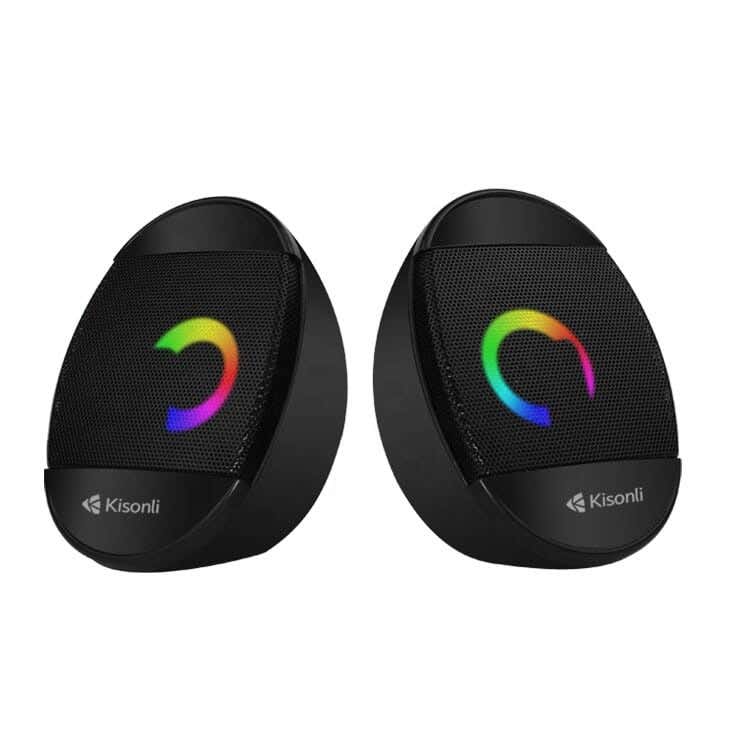Wired speaker, AUX input, computer compatible, LED - Black