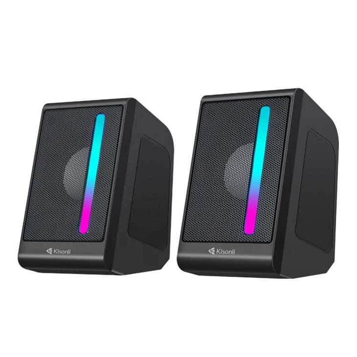 Wired speaker, AUX input, computer compatible, LED - Black
