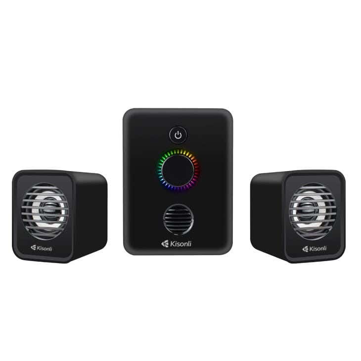 Wired speaker, AUX input, computer compatible, LED - Black