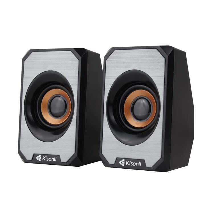 Wired speaker, AUX input, computer compatible, LED - Black