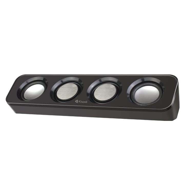 Wired USB speaker, computer compatible, LED - Black