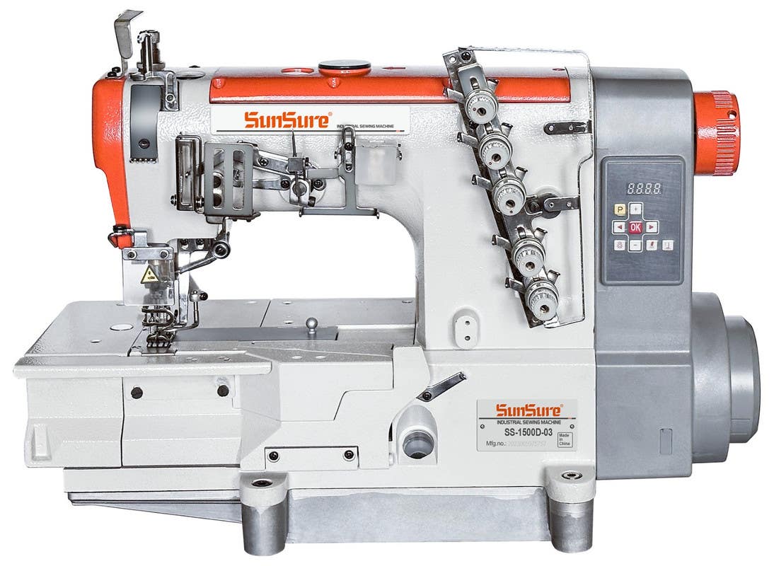 Sunsure SS-1500-03D 3 in 1 Directly Drive Embroidery Interlock Sewing Machine - White