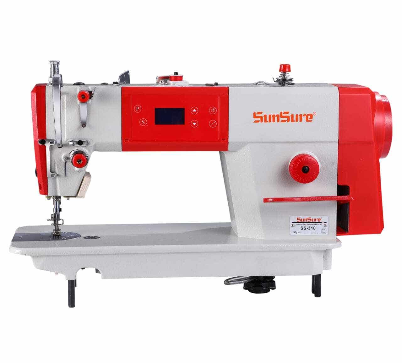 Sunsure SS-310 Direcet Drive High Speed Single Neelde Lockstitch Sewing Machine - White Red