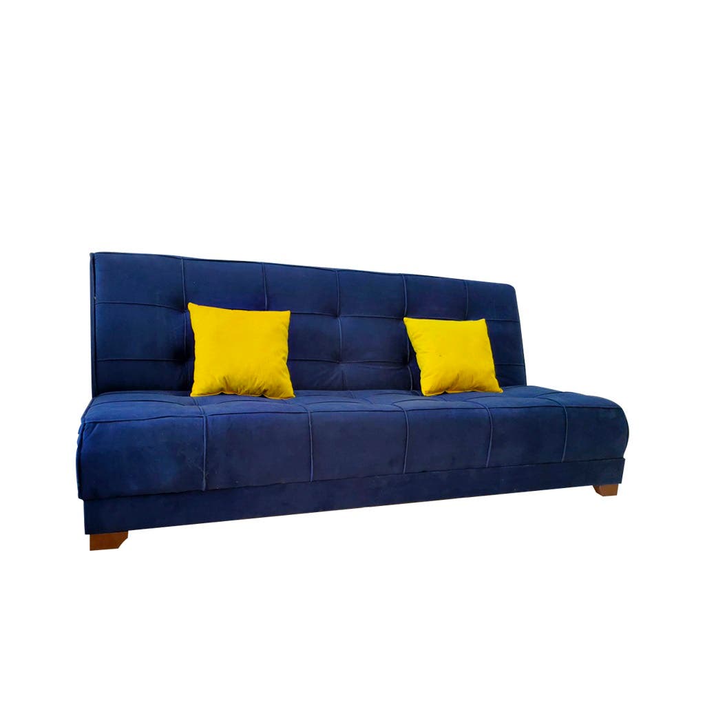 Beech Wood Sofa Bed, 93×190×60 cm - Blue