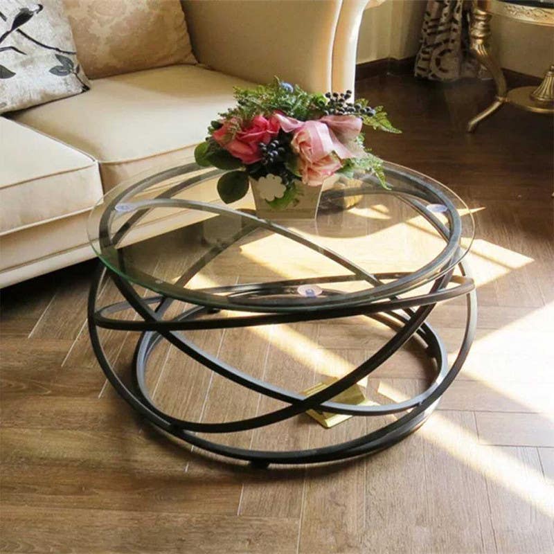 Steel Coffee Table , Round Shape, One Piece, 50×60×60 cm - Black