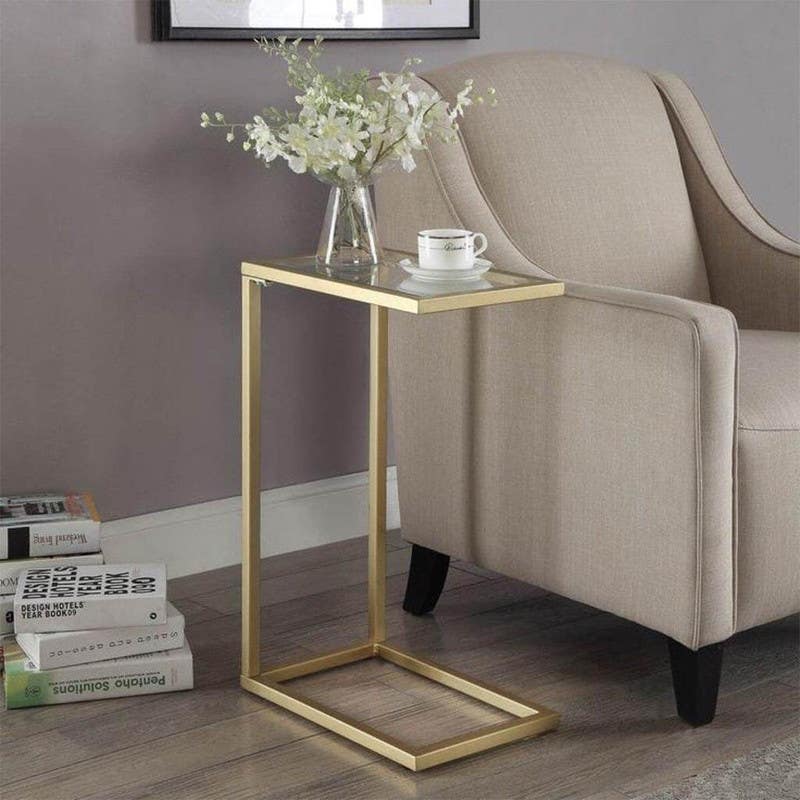 Steel Side Table , Square shape, One Piece, 55×25×40 cm - Gold