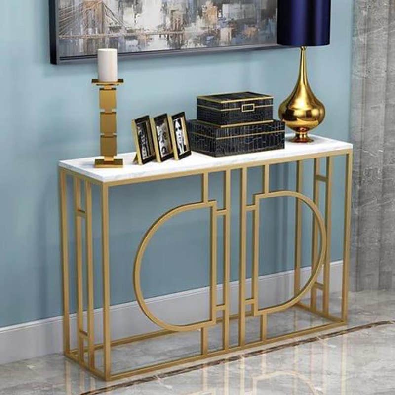 Steel Table , Rectangular Shape, One Piece, 85×120 cm - White Gold