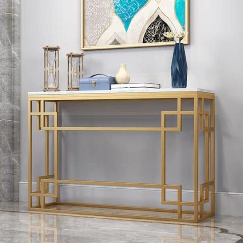Steel Table , Rectangular Shape, One Piece, 85×110 cm - White Gold