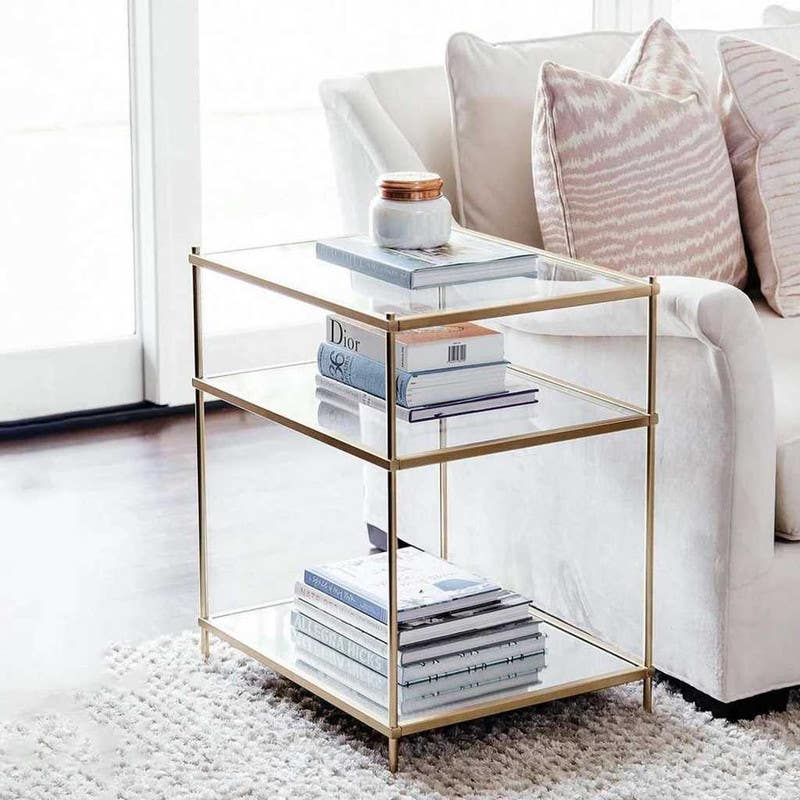 Steel Side Table , Rectangular Shape, One Piece, 60×50×50 cm - Gold