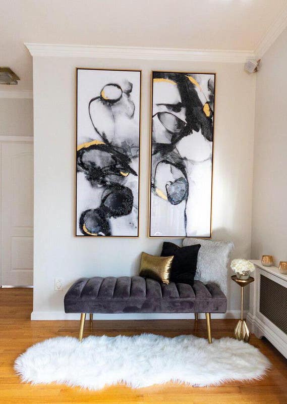 Buffet, Rectangular Shape, One Piece, 55×40×110 cm - Black Gold