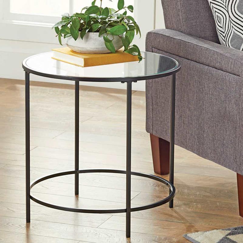 Steel Side Table , Round Shape, One Piece, 60×50×50 cm - Black